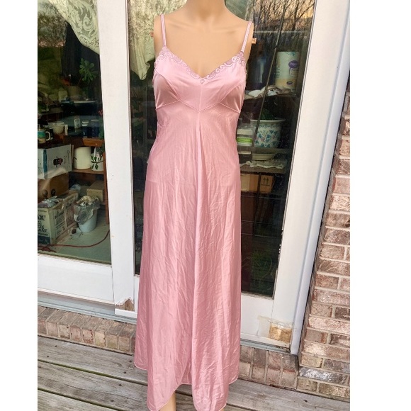 Vintage 1970 Collector Item Dreamy Dreamcore Light Pink Coquette Slip Maxi Dress - Picture 5 of 15